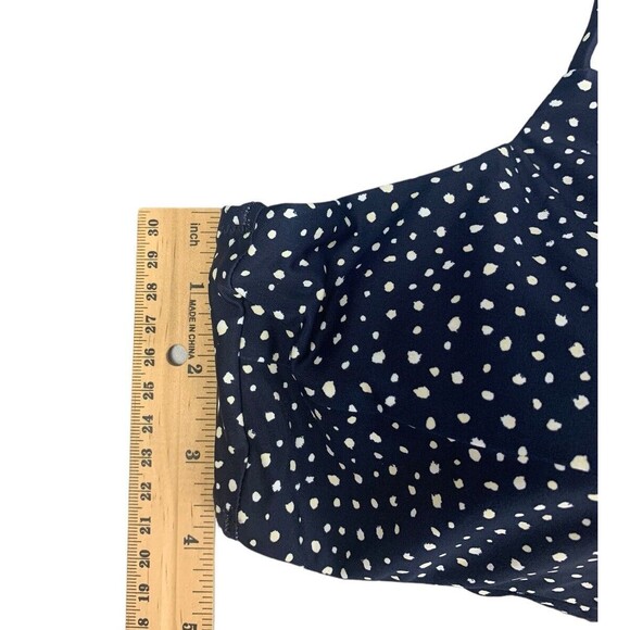 New! J.Crew Bikini Top Women's Plus Size 3X Strappy Twist in Dot Navy BH536 - Picture 5 of 9